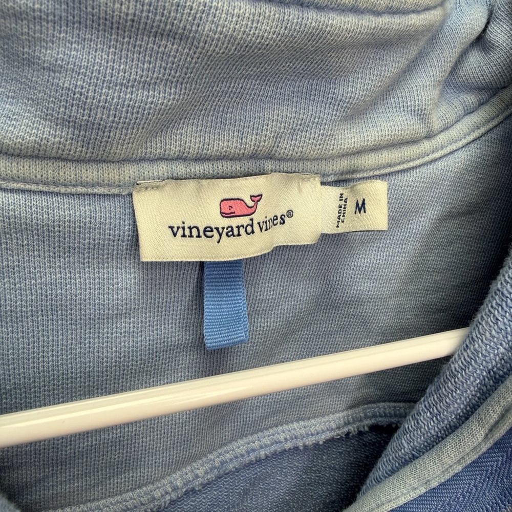 EUC Vineyard Vines Heather Blue 1/4 Zip Long Sleeve Pullover Size M 100% Cotton - Picture 4 of 7